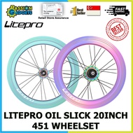 Litepro AERO S42 Oil Slick 20inch 451 Wheelset 22inch High Profile Wheel Set 1 pair