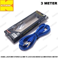 Kabel Jack Mini Stereo 3,5 mm to 2 Jack Akai Mono 6,5 mm Kitani 3Meter