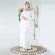 Asahy Gamis Dress Muslim Kombinasi Tile Baju Gamis Polos Casual L -4XL