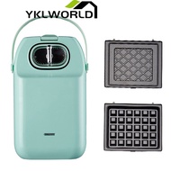 YKLWORLD Toaster เครื่องปิ้งขนมปัง เครื่องปิ้งขนมปังขนมปัง 650W ขนมปังเครื่องอาหารเช้าไฟฟ้าเครื่องทำแซนวิช Pinlo เครื่องทำวาฟเฟิลมินิ เครื่องทำแซนด์วิช