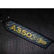 Keychain Airbus A350 XWB Composite Gold Embroidered
