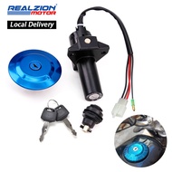 REALZION For Yamaha Ybr Ytx 125 Xtz Electric Lgnition Switch Lock Door Set Gas Tank Cap Seat Keys