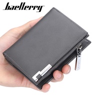 Baellerry กระเป๋าสตางค์แบบสั้นสำหรับผู้ชายที่ใส่บัตรกระเป๋าตังค์หนังมีซิปสำหรับผู้ชายกระเป๋าใส่เหรียญ