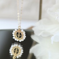 珍珠 十字架 福音 設計 手工 14k金 包金項鍊 生日 女生禮物