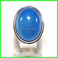CINCIN BATU AKIK NATURAL BIRU LANGIT CHALCEDONY BIG SIZE MUMBUL BOSS TERMURAH