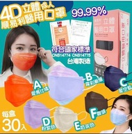 🎖順易利4D成人醫用口罩30入