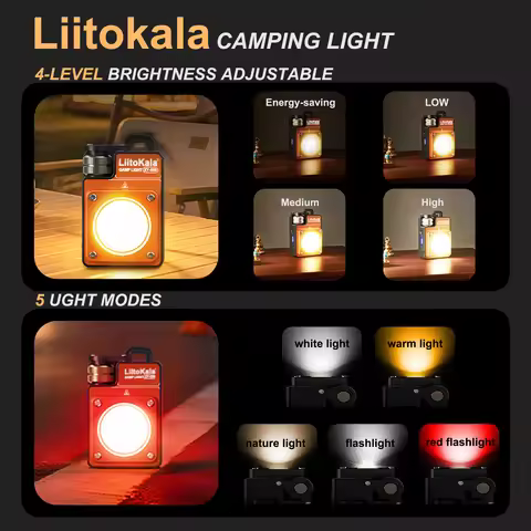 LiitoKala LED Torch Multi-Functional Portable Camping Light Battery Powered for Outdoor Sports Emerg
