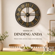 🔥Jam Dinding Besar Ruang Tamu Antik Jam Dinding 60cm Hiasan  Clock Wall Aesthetic Jam Industrial Des