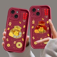 3D Lucky Gold Coin Pocket Case Cover For Samsung Galaxy J8 2018  j810 A12 J4 J6 Plus J7 Prime A05 A0
