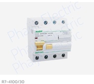 HACO R7-4100/30 เมนเบรคเกอร์กันไฟรั่ว ไฟดูด Haco R7-4100/30 4P 100A 30mA Time Tripped 0.1S RCDs Stan