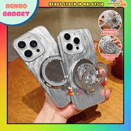 Oppo A54 A57 2022 A58 A60 A74 A76 A77s A79 A93 A98 fon sarung spin money mirror round stand feather 