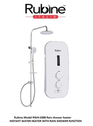 RUBINE RWH-2388 INSTANT WATER HEATER WITH RAIN SHOWER