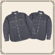 GRND WESTERN SHIRTS GRND WESTERN SHIRTS Ami Khaki Railway Vertical Striped Shirt Hunting Tooling Lon