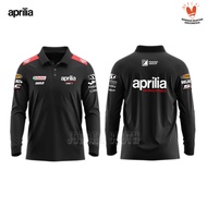 POLO shirt Tshirt Long Sleeve Collar shirt Aprilia Racing Ixon Team MotoGP Racing