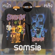 [ผ้าฝ้าย 100%] ใหม่ เสื้อ ผ้าเฟด Scooby Dooby Doo! หลังไฟฉาย