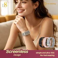 D8 No Screen Smart Watch Ultra Thin Minimalist Wristband IP68 Waterproof Fitness Tracker, Bluetooth 