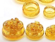 黃色琉璃迷你聚寶盆+小元寶