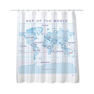 科學浴簾-手稿地圖浴簾
