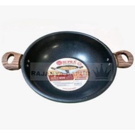 WOK STAINLESS 30/32 PREMIUM WOODEN - INDUCTION PAN 30 CM - SUPRA INDUCTION WOK 30 CM - STAINLESS MAR
