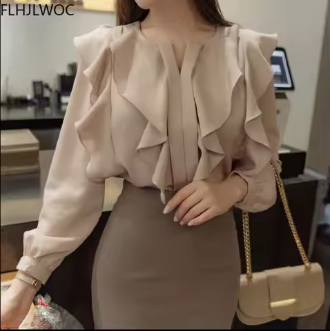 2021 Female Fashion Korea Chic Tops Blusas Women Long Sleeve Elegant Basic Wear Office Lady Work Bow