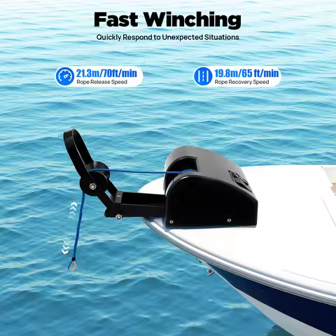 35lbs Electric Boat Anchor Winch 12V Marine Saltwater Anchor Windlass Kit with Wireless Remote Contr