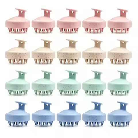 2/5/10/20pcs Silicone Shampoo Brush Body Massage Brush Bath Shower Brush Salon Hair Scalp Massage Co