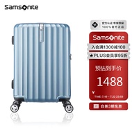 新秀丽（Samsonite）行李箱时尚竖条纹拉杆箱旅行箱浅蓝色20英寸登机箱GU9*11001