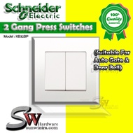 Schneider Vivace 10A 2 Gang Bell Press Switch Suitable for Door Bell &amp; Auto Gate