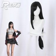Final Fantasy 7 FF7 Tifa Lockhart Remake Version Styling Natural Black Low Ponytail co