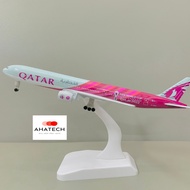 Qatar Airways FF WC 2022 Boeing B777 Airplane Model 1:400 Scale 20cm With Wheels + Display Stand
