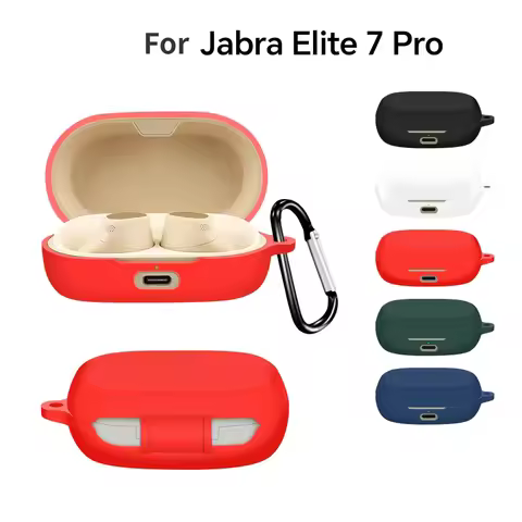 Bluetooth Earphone Silicone Soft Cover for Jabra Elite 7 Pro Case Shockproof Protective with Hook An
