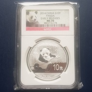NGC Koin Panda Silver China 10 Yuan 2014 MS70 Score Tertinggi.