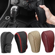 Non-Slip Wear-resistant Universal Car Shift Handle Cover PU Leather Protective Shift Knob Decor