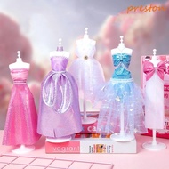 PRESTON DIY Doll's Clothes Kit, Skirt Handmade Princess Toy Outfit, Fashion Designer Dress Wear Doll's Dress Material Doll Accessories