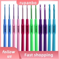 RUPANBO039392692 ชุดกระโปรงยาว เข็มถักนิตติ้ง อลูมิเนียมอลูมินัม หลายขนาดหลายขนาด ตะขอถักโครเชต์ ของใหม่ เข็มถักโครเชต์ เครื่องมือถักด้วยมือ