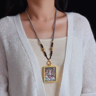T Thailand Amulet Chain Handmade Hand Rubbed Cotton Rope Tibetan Style Thangka Pendant Rope Necklace