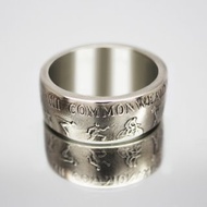 澳大利亞硬幣戒指 50 美分 1982 年男士硬幣戒指 女士硬幣戒指