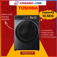 Toshiba Front Load Inverter 9.5kg/10.5kg | Touch Screen AI Smart Control Washer Mesin Basuh AROMA+