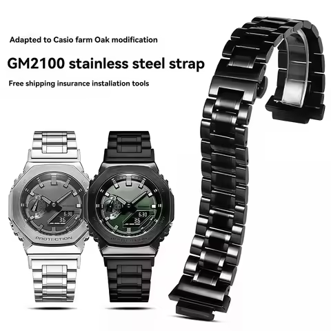 For Casio GA-2100 GA-2110 Modified Watchband G-SHOCK GM-5600 GA2100 GM2110 Series Metal solid stainl