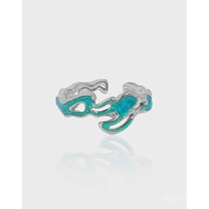 Unique Glaze Design Enamel Specification Ring 772 Craft Open Female Non-Drip Pure Drip Silver Origin