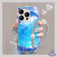 Cute Soft Underwater World Whale Bracelet Case Infinix Smart 7 Tecno Spark Go 2023 POP 7 Note 30 Pro