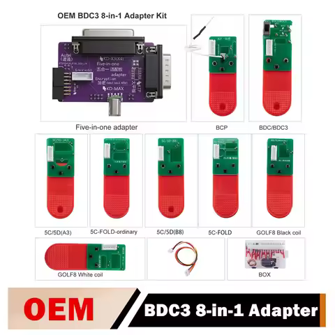 OEM BDC3 8-in-1 Adapter Kit for VAG 5C 5D BMW Encrypted Key Programming & Matching Work with Autel/ 