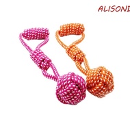 ALISOND1 Dog Bite Rope, Bite Resistant Random Color Dog Chew Cotton Rope, Dog Molar Toy Dog Toy Rope Ball Elastic Dog Cotton Rope Tug of War Teeth Cleaning