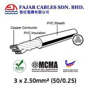 FAJAR 2.5MM FLEXIBLE CABLE 3 CORE (3m-20Meter)