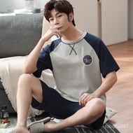 【Ensure quality】2024New Pajamas Men's Summer Short-Sleeved Cotton Leisure Homewear Can Be Worn outside plus Size Men's Y