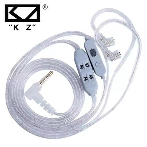 KZ T8 Earphones Upgrade Cable 8-Gear Electronic Tuning Silver-Plated Upgrade Cables