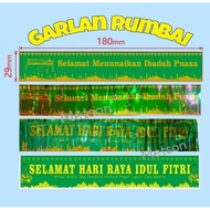banner garland rumbai bendera tulisan selamat idul fitri lebaran eid mubarak hiasan dekorasi idul fi