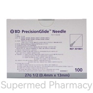 BD Precision Glide Needle 27G x 1/2(0.4mm x 13mm) 100's (Box)