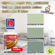 Nippon Paint Paint for Interior Satin-Glo 5 Litre Green Montage 1752T/Sweet Escapade 1759T/ Georgia Fields 1763T