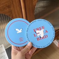Dreamerhouse Cute Cartoon Coaster Blue Bird Pattern Ceramic Coaster Ceramic Heat Insulation Coaster